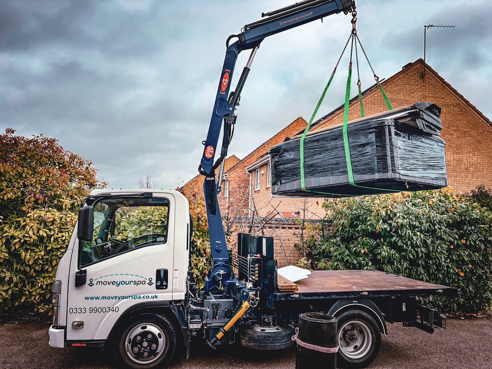 hot tub HIAB crane hire