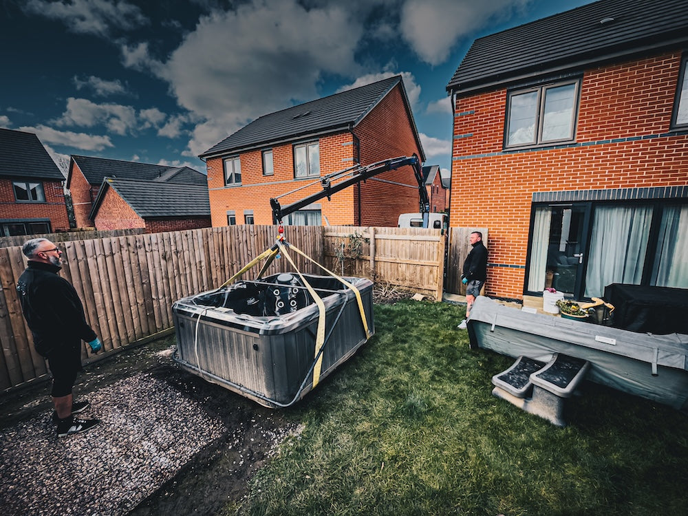hot tub HIAB crane