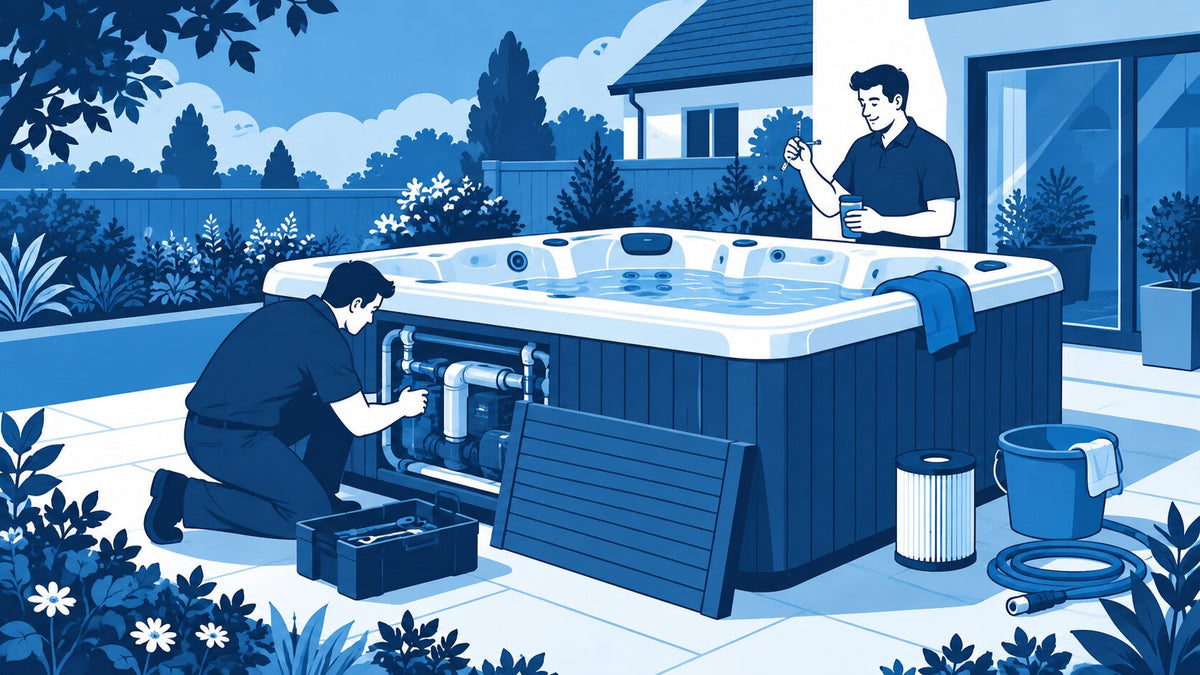 Hot tub maintenance guide graphic