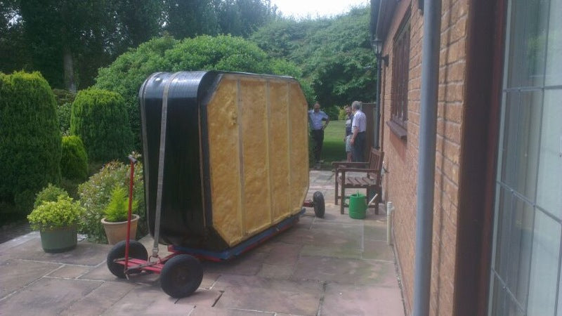 Hot tub on a specialist dolly for a move