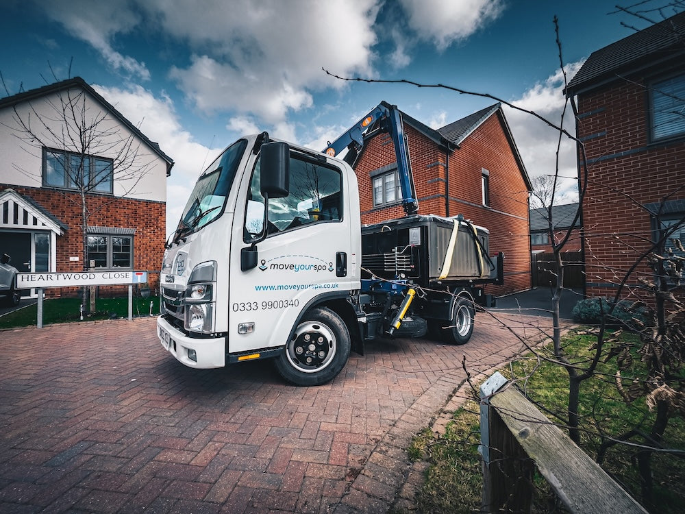 hot tub relocation company vehicle